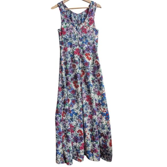 SCANLAN THEODORE Bow Watercolor Floral Maxi Dress VNECK back Size Small - Picture 11 of 13